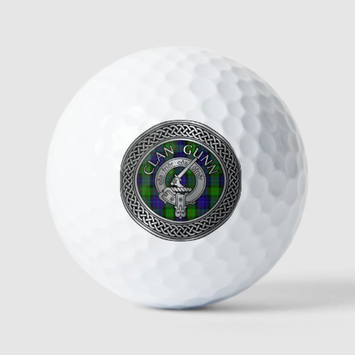 Clan Gunn Crest  Tartan Knot Golf Balls