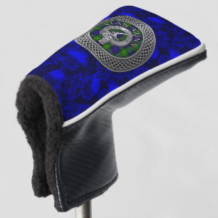 Clan Gunn Crest & Tartan Knot on Thistle Golf Head Cover