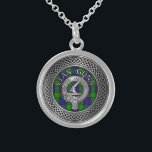 Clan Gunn Crest & Tartan Knot Sterling Silver Necklace<br><div class="desc">Clan Gunn Crest & Tartan Knot</div>