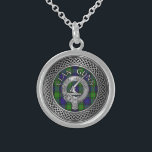 Clan Gunn Crest & Tartan Knot Sterling Silver Necklace<br><div class="desc">Clan Gunn Crest & Tartan Knot</div>