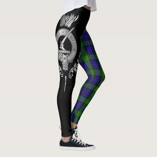 Clan Gunn Crest  Tartan Leggings