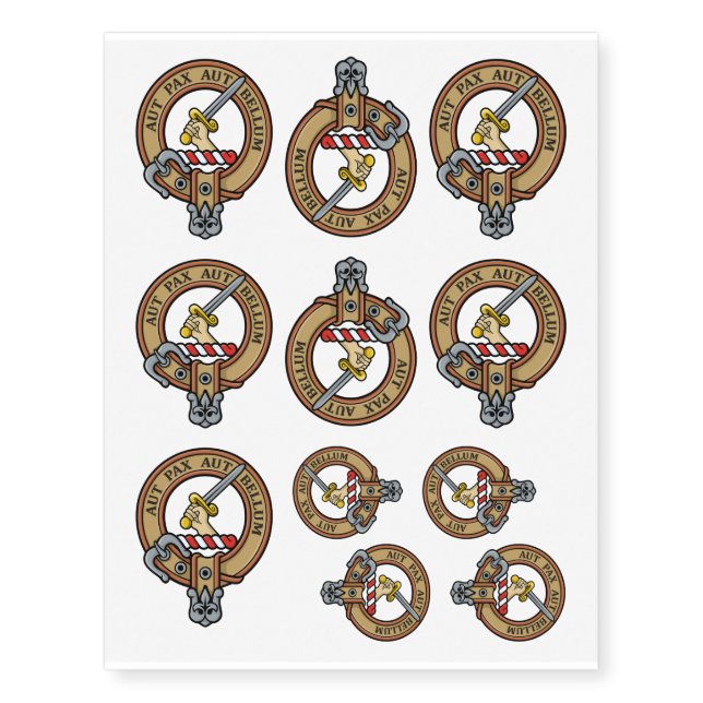 Clan Gunn Crest Temporary Tattoos (Front)