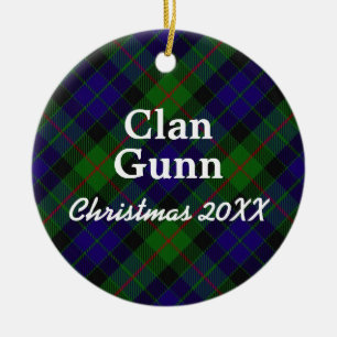 Clan Gunn Scottish Tartan Ceramic Ornament