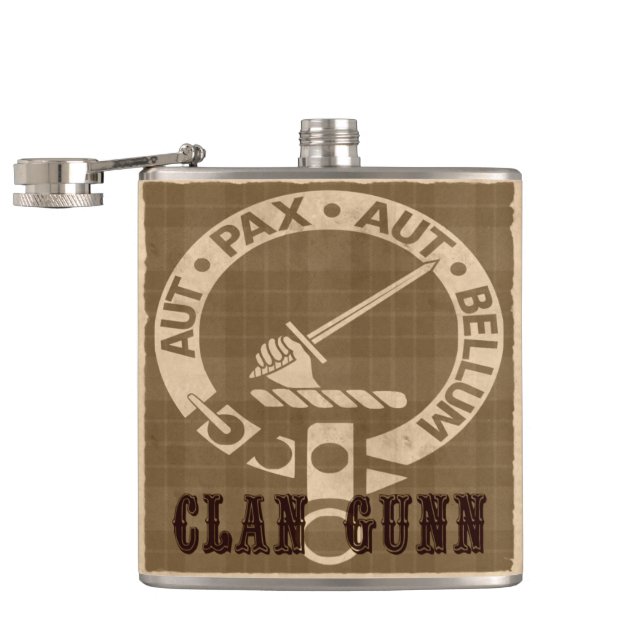 Clan Gunn Sepia Flask (Opened)
