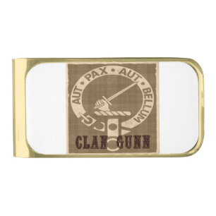 Clan Gunn Sepia Gold Finish Money Clip