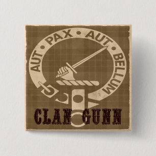 Clan Gunn Sepia Pinback Button