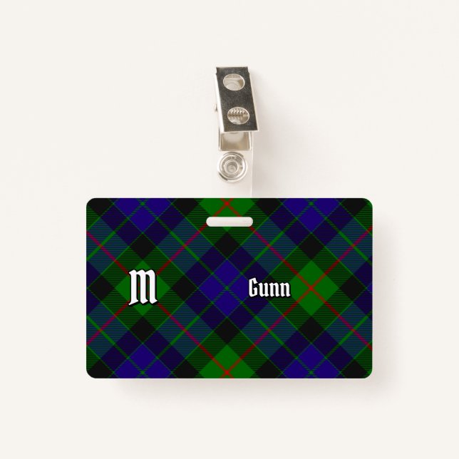 Clan Gunn Tartan Badge (Front with Clip)