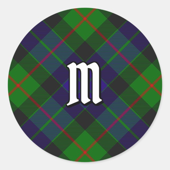Clan Gunn Tartan Classic Round Sticker (Front)