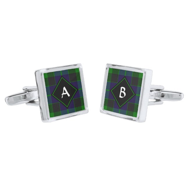 Clan Gunn Tartan Cufflinks (Angled)