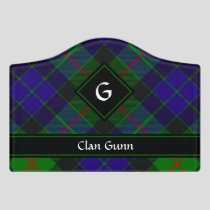 Clan Gunn Tartan Door Sign