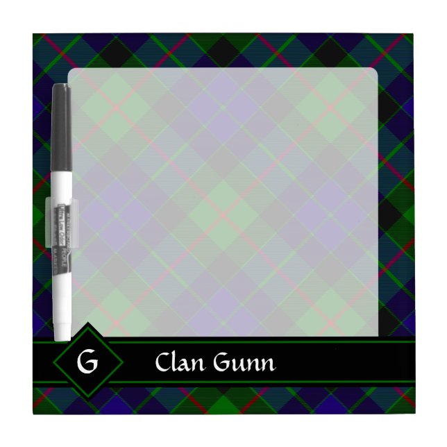 Clan Gunn Tartan Dry Erase Board (Front)