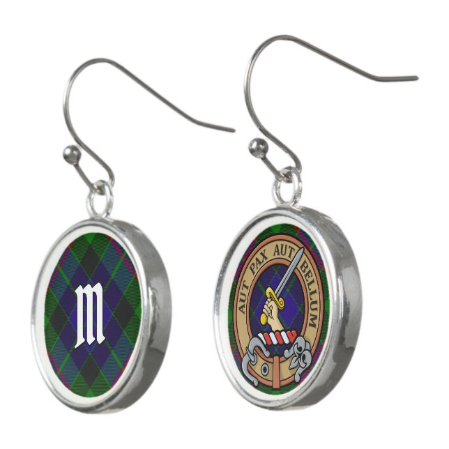 Clan Gunn Tartan Earrings (Angled)