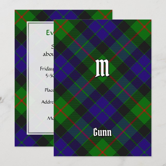 Clan Gunn Tartan Invitation (Front/Back)