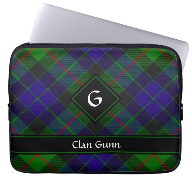 Clan Gunn Tartan Laptop Sleeve (Front)