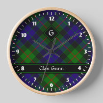 Clan Gunn Tartan Large Clock