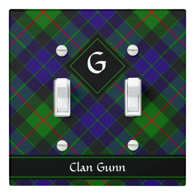 Clan Gunn Tartan Light Switch Cover (In Situ)