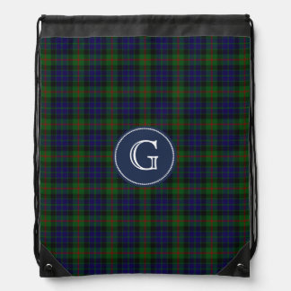 Clan Gunn Tartan Plaid Monogram Backpack