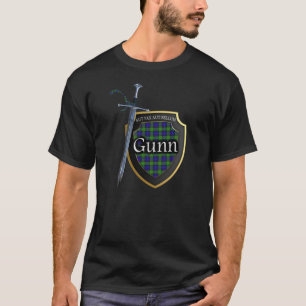 Clan Gunn Tartan Scottish Shield & Sword T-Shirt