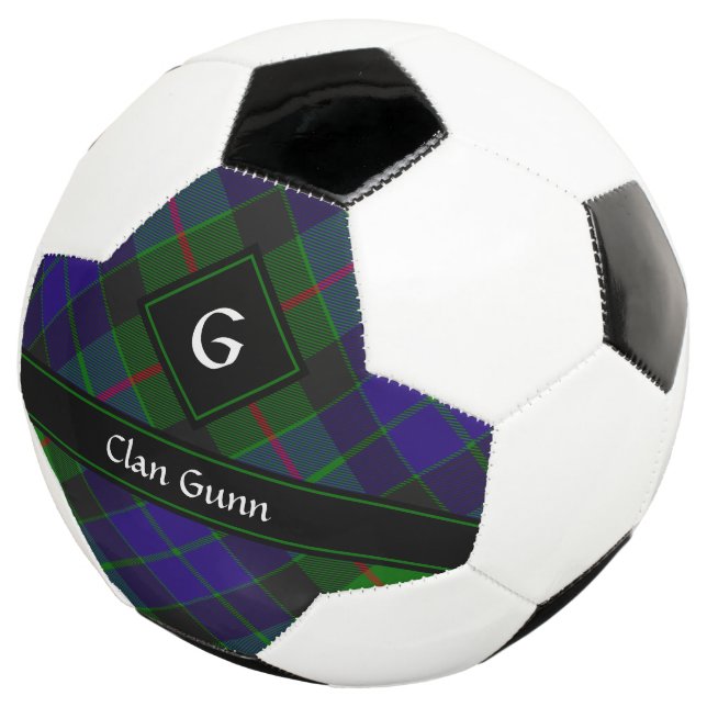 Clan Gunn Tartan Soccer Ball (Three Quarter)
