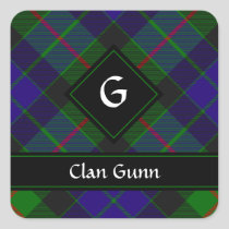 Clan Gunn Tartan Square Sticker
