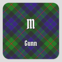 Clan Gunn Tartan Square Sticker