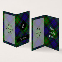 Clan Gunn Tartan Vertical Folded Business Card