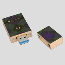 Clan Gunn Tartan Wood Flash Drive