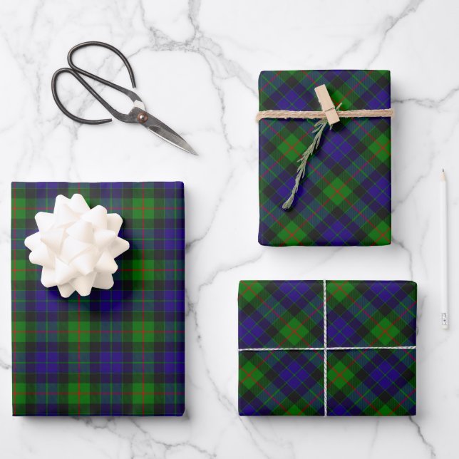 Clan Gunn Tartan Wrapping Paper Sheets (Front)