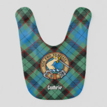 Clan Guthrie Crest over Tartan Baby Bib