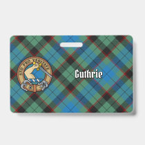 Clan Guthrie Crest over Tartan Badge