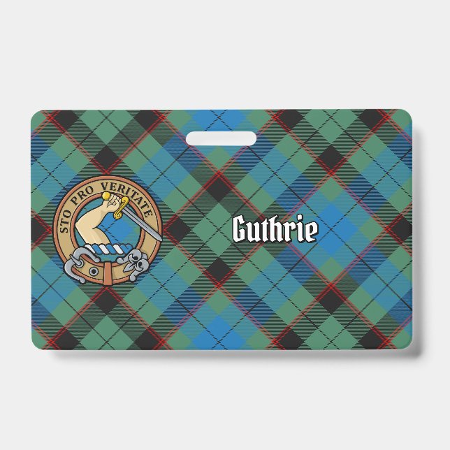 Clan Guthrie Crest over Tartan Badge (Front)