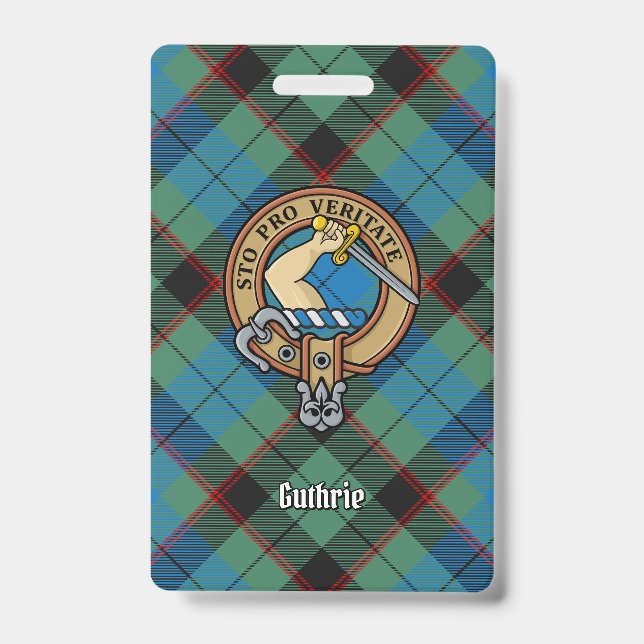 Clan Guthrie Crest over Tartan Badge (Front)