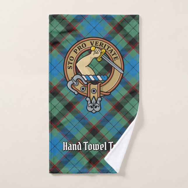 Clan Guthrie Crest over Tartan Bath Towel Set (Hand Towel)