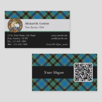 Clan Guthrie Crest over Tartan Business Card