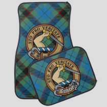 Clan Guthrie Crest over Tartan Car Floor Mat