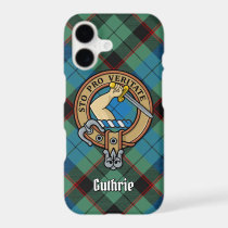 Clan Guthrie Crest over Tartan iPhone 17 Case