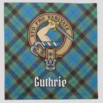 Clan Guthrie Crest over Tartan Cloth Napkin