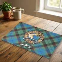 Clan Guthrie Crest over Tartan Cloth Placemat