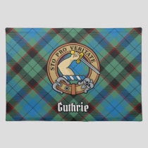 Clan Guthrie Crest over Tartan Cloth Placemat