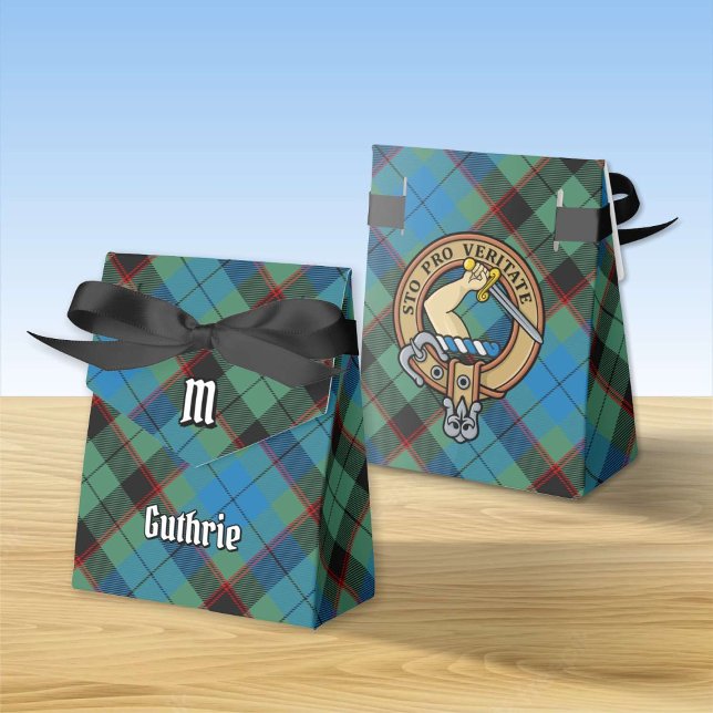 Clan Guthrie Crest over Tartan Favor Boxes (Creator Uploaded)