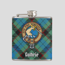 Clan Guthrie Crest over Tartan Flask