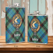 Clan Guthrie Crest over Tartan Flask