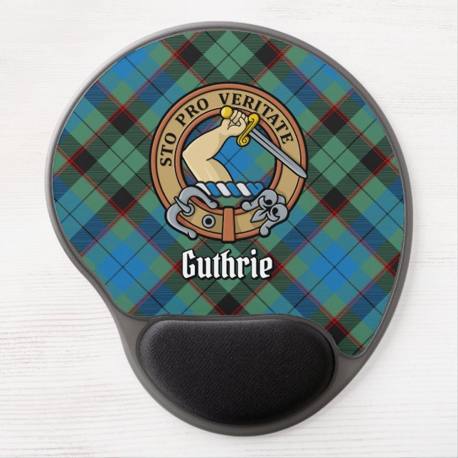 Clan Guthrie Crest over Tartan Gel Mouse Pad (Front)