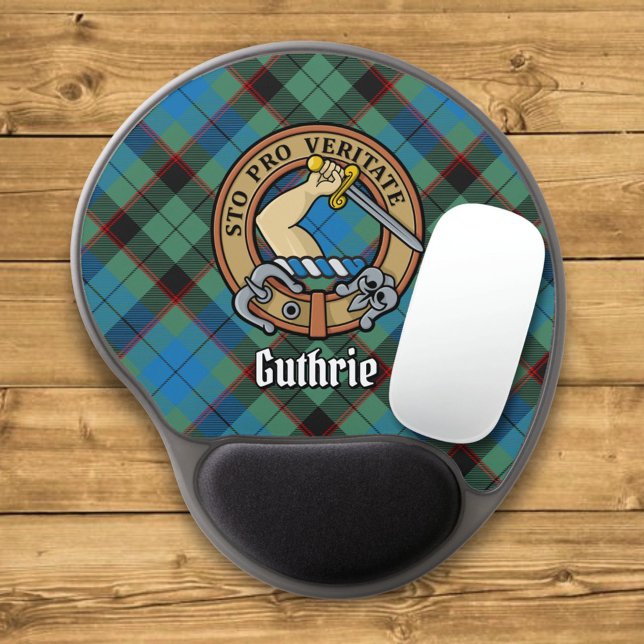 Clan Guthrie Crest over Tartan Gel Mouse Pad (Creator Uploaded)