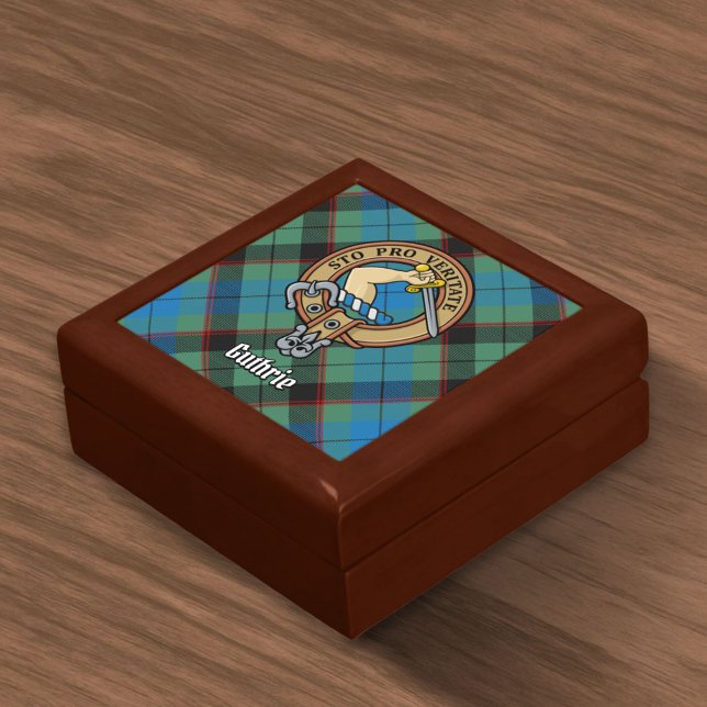 Clan Guthrie Crest over Tartan Gift Box (Creator Uploaded)