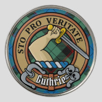 Clan Guthrie Crest over Tartan Golf Ball Marker