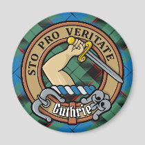Clan Guthrie Crest over Tartan Magnet