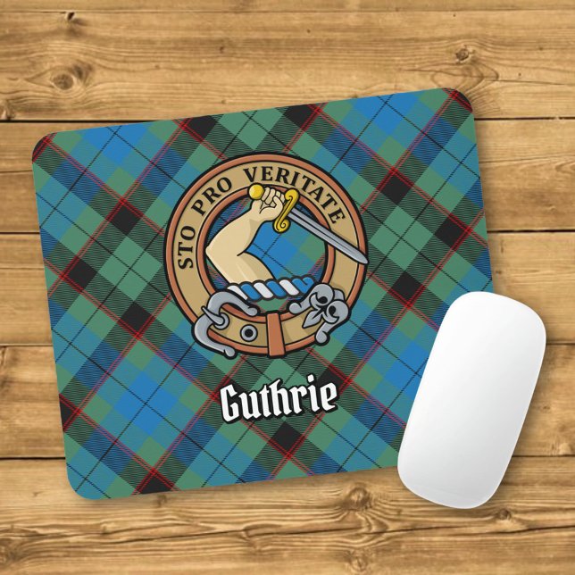 Clan Guthrie Crest over Tartan Mouse Pad (Creator Uploaded)