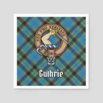 Clan Guthrie Crest over Tartan Napkins