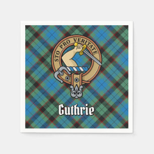 Clan Guthrie Crest over Tartan Napkins